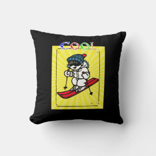 Cool Skier   Skiing lovers   skiing gift   skiing Throw Pillow