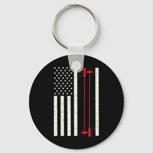 Cool Skiing Art For Men Women Skiing Themed Ski Lo Keychain