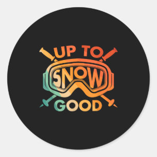 Cool skiing design for men women ski skier snow classic round sticker