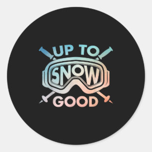 Cool Skiing Design For Men Women Ski Skier Snow Sk Classic Round Sticker