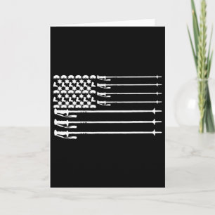 Cool Skiing Flag Ski Poles Gear Shirt - Great Skie Card