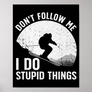 Cool skiing for men women snow skier winter ski poster