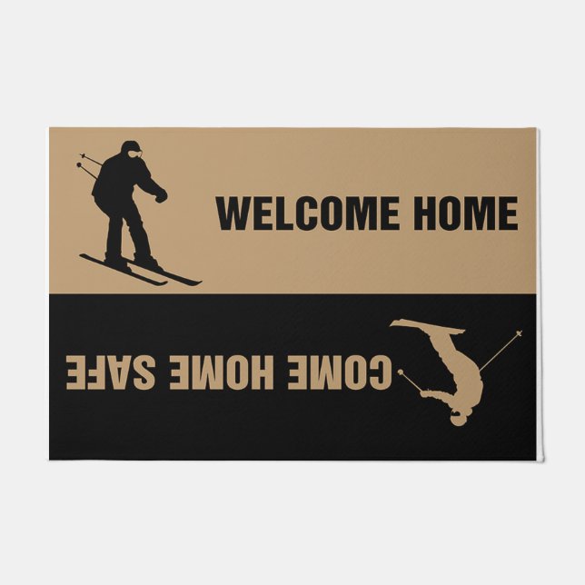 Cool Skiing Player Doormat, Sports Mat (Front)