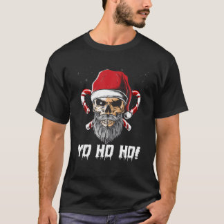 Cool-Skull Beard Santa Pirate Christmas Jolly Roge T-Shirt