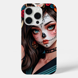 Cool Skull Girl Anime iPhone 15 Cases