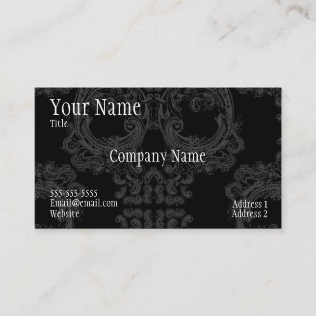 Cool skull pattern area cod business card (Front)