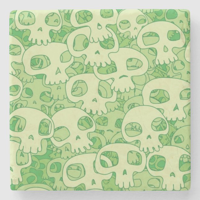 Cool skulls stone coaster (Front)