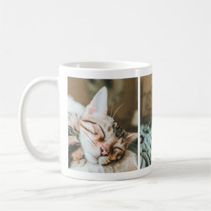 Cool Sleepy Kitty Chat Lovers' Photo Collage Mug