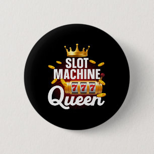 Cool Slot Machine Queen Art For Women Girls Casino 2 Inch Round Button