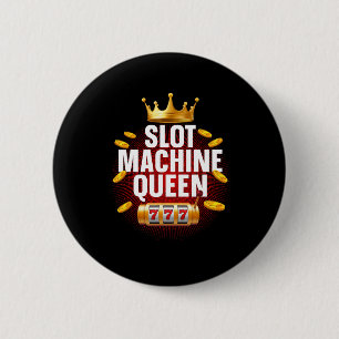 Cool Slot Machine Queen Art For Women Girls Casino 2 Inch Round Button