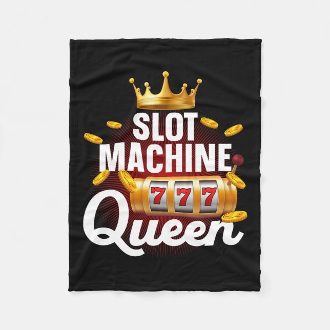 Cool Slot Machine Queen Art For Women Girls Casino Fleece Blanket (Front)