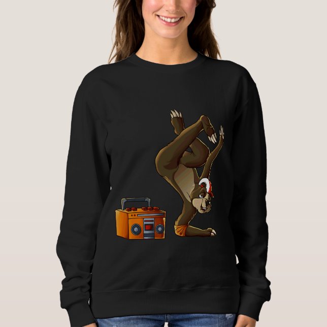 Cool Sloth Breakdance Funny Sweatshirt (Front)