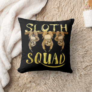 Cool Sloth Squad – Funny Lazy Animal Lover Design Throw Pillow