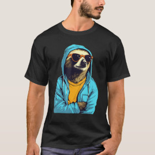 Cool Sloth With Sunglasses And Blue Jacket For Laz T-Shirt