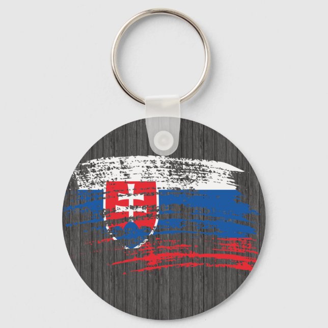 Cool Slovak flag design Keychain (Front)