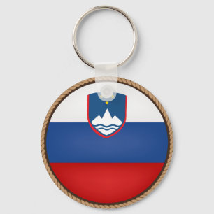 Cool Slovenia Flag Seal Keychain