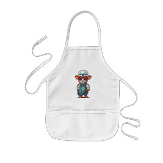 Cool Smiling Chef Cow Cute Farm Animal Kids Apron