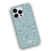 Cool Smiling Face Melting Smile Pattern Dusty Blue