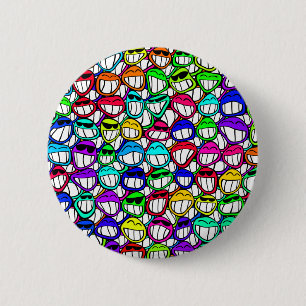 Cool Smiling Faces 2 Inch Round Button