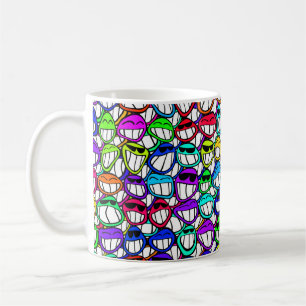 COOL SMILING FACES GROUP COFFEE MUG