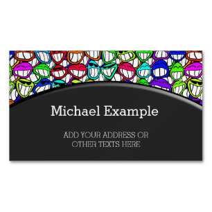 COOL SMILING FACES GROUP I + your idea Magnetic Business Card