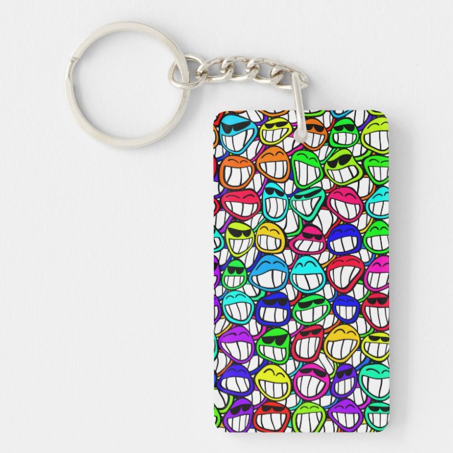 COOL SMILING FACES GROUP KEYCHAIN (Front)