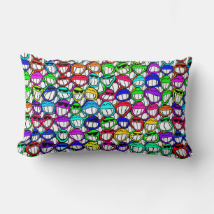 COOL SMILING FACES GROUP LUMBAR PILLOW