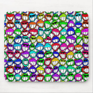 COOL SMILING FACES GROUP MOUSE PAD