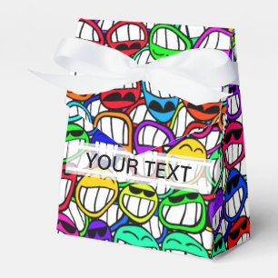 COOL SMILING FACES GROUP + your text Favor Box