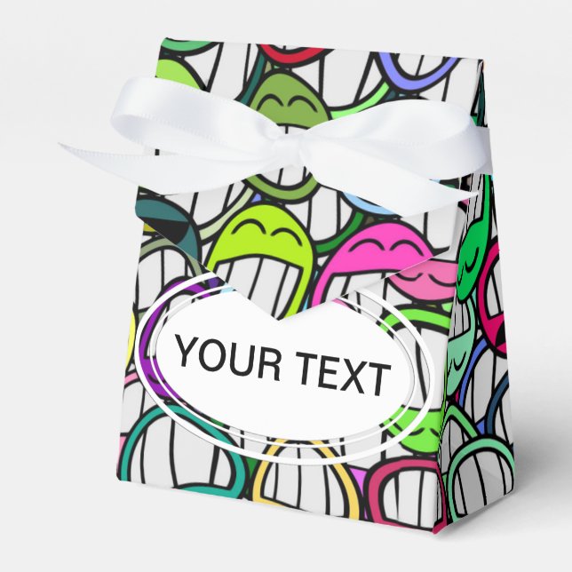 COOL SMILING FACES GROUP + your text Favor Box (Front Side)