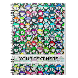 COOL SMILING FACES GROUP + your text Notebook