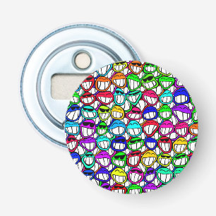 Cool Smiling Faces Pattern I Bottle Opener