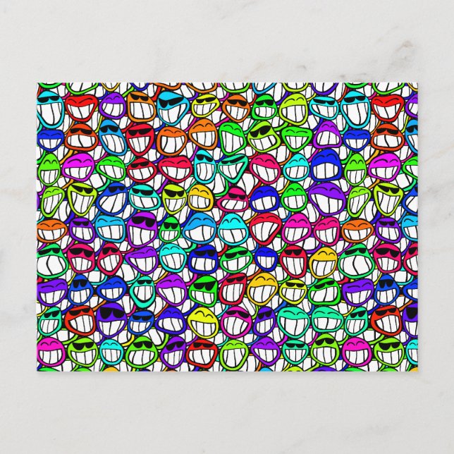 Cool Smiling Faces Postcard (Front)