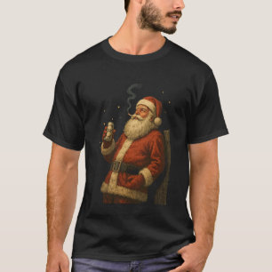 Cool Smoking Santa Claus Cigarette 90's Aesthetic  T-Shirt