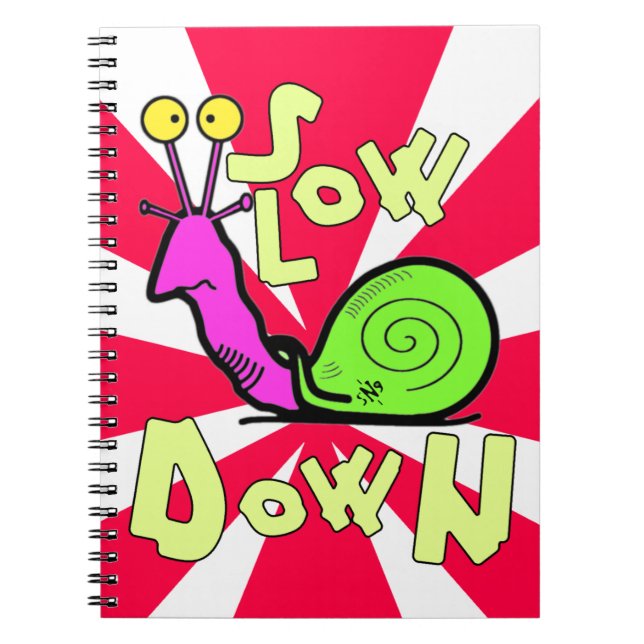 Cool Snail Cartoon Sticker Notebook (Front)