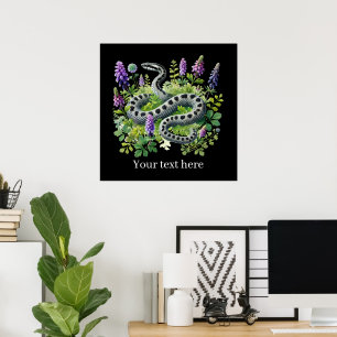 Cool snake lovers customizable poster