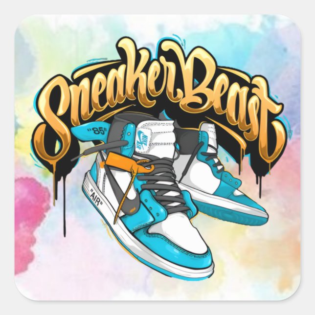 cool sneaker glossy sticker  (Front)