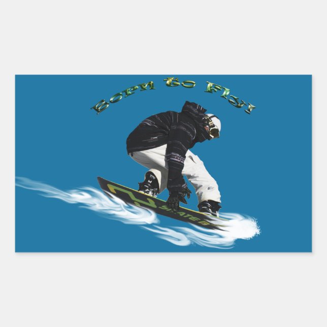 Cool Snow Boarder Winter Sports Theme Sticker (Front)