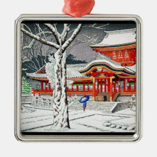 Cool snow in iwashimizu hachiman shrine kyoto metal ornament
