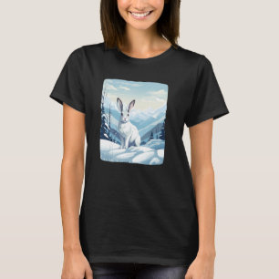 Cool Snow Mountains with Rabbit Animals for Snowsh T-Shirt