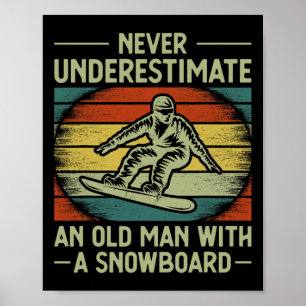 Cool Snowboard Art Men Women Skier Snowboarding Sn Poster