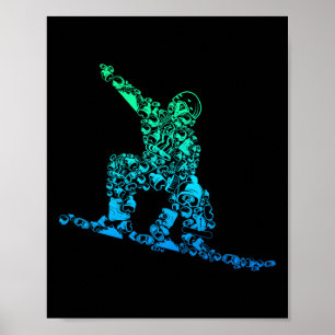 Cool Snowboarder Apparel And Gift Ideas Men's Snow Poster