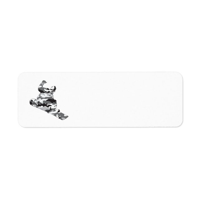 Cool Snowboarder in a Camouflage Grey Pattern (Front)