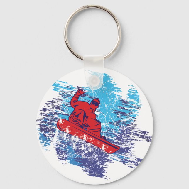 Cool Snowboarder Keychain (Front)