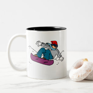 Cool Snowboarder   snowboarding gift   winter love Two-Tone Coffee Mug