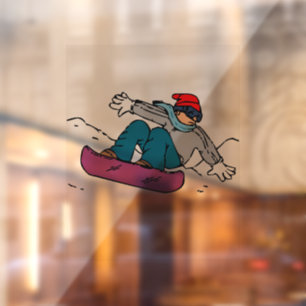 Cool Snowboarder   snowboarding gift   winter love Window Cling