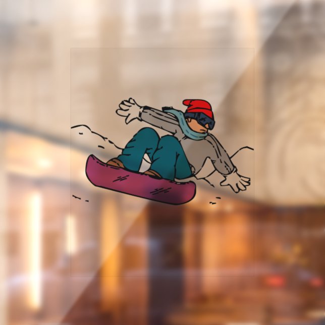 Cool Snowboarder | snowboarding gift | winter love Window Cling (Sheet 2)