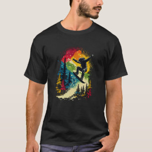 Cool Snowboarder Snowboarding Mountains Trees Men' T-Shirt