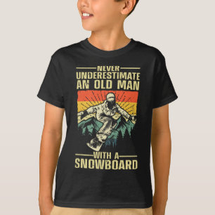 Cool Snowboarding Art For Men Grandpa Dad Winter S T-Shirt