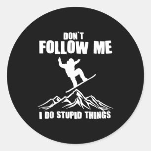 Cool Snowboarding Art For Men Women Snowboard Snow Classic Round Sticker